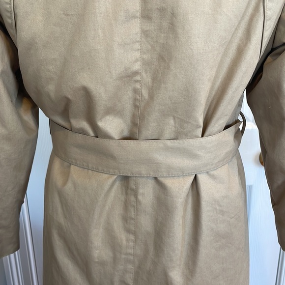 London fog rain coat trench khaki removable zipper fur lining 8 Petite 8P - Picture 11 of 16